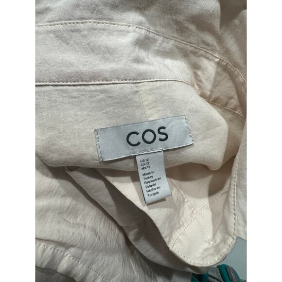 COS Utility Midi Shirt Dress EUC Cream Size 12 Modal Blend - Picture 7 of 8